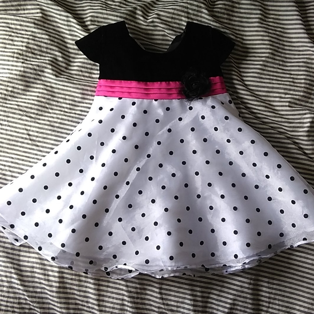 Velvet and taffeta polka dot dress 12 M